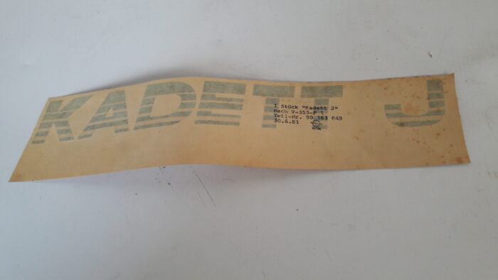 Sticker "KADETT J"